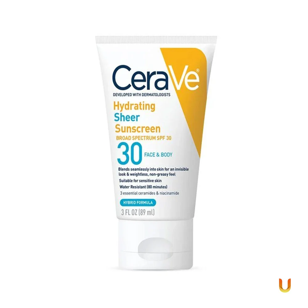 CeraVe Hydrating Sheer Sunscreen Broad Spectrum SPF 30 for Face & Body