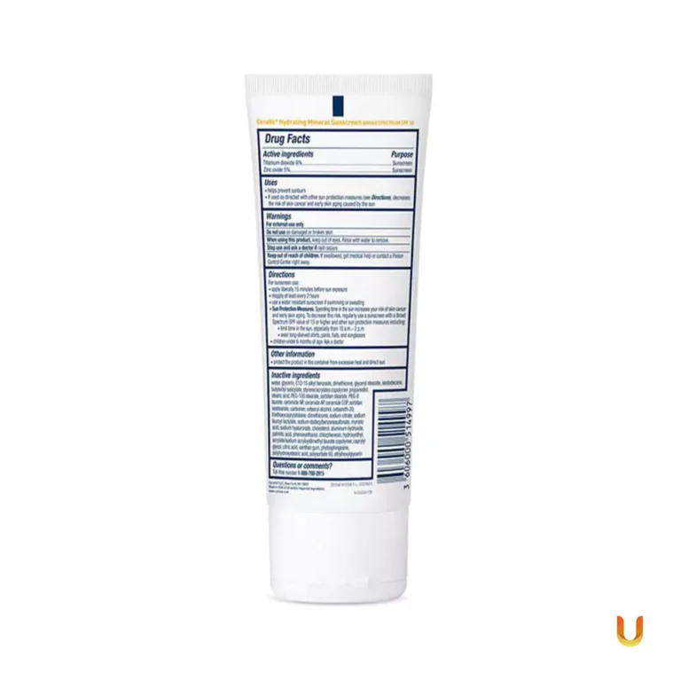 CeraVe Hydrating Body Lotion Mineral Sunscreen SPF 50